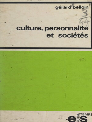 cover image of Culture, personnalité et sociétés